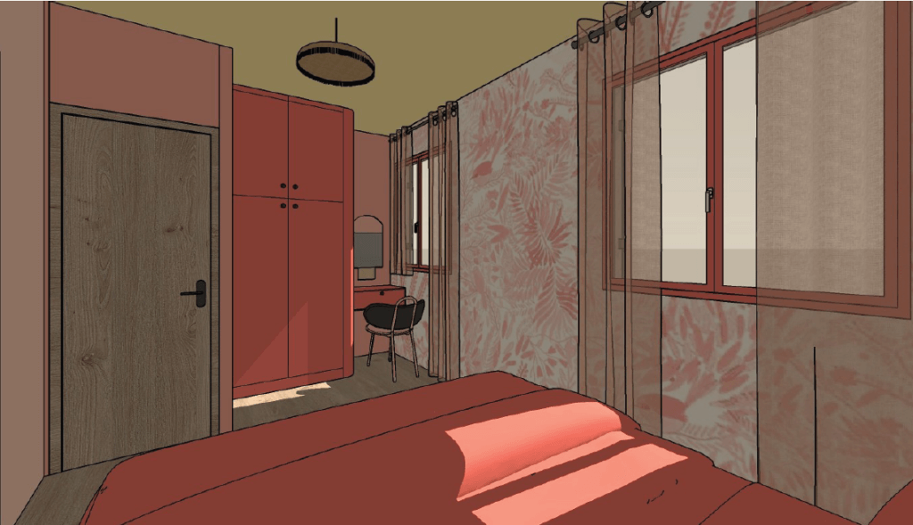 rendu 3D chambre Chloé et Constantin