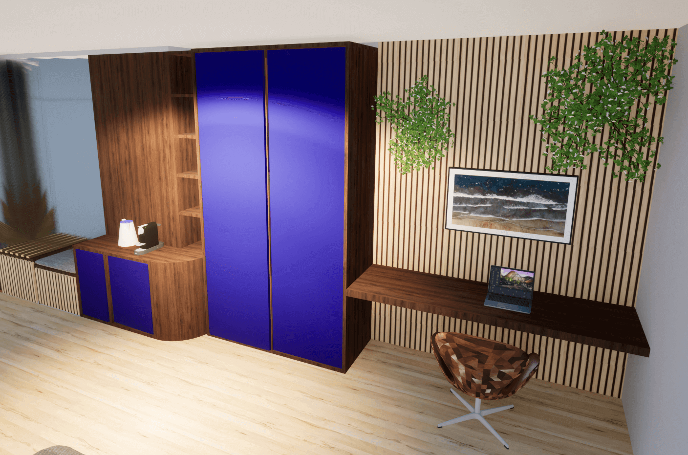 meuble sur mesure pour une chambre d'hôtel - Mes prestations en architecture et décoration d'intérieur