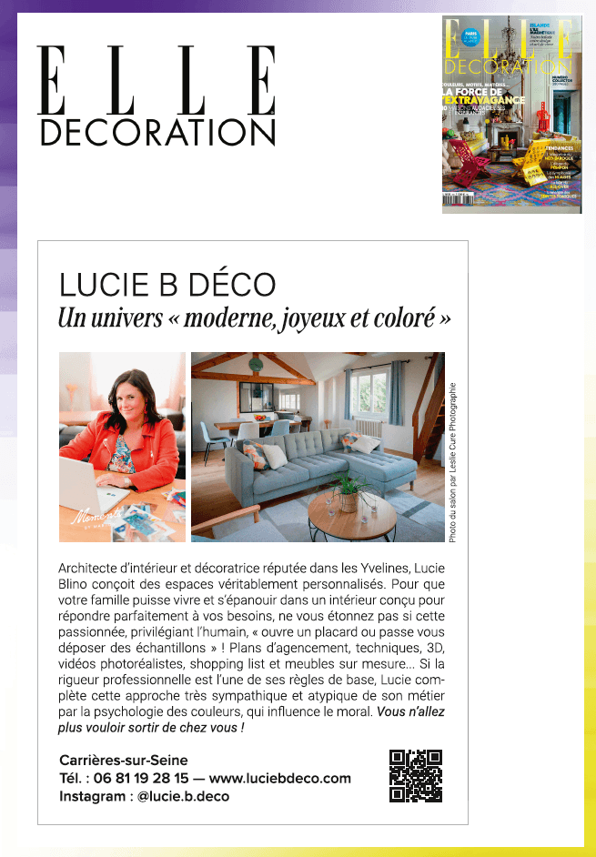Article Lucie B Deco dans Elle Decoration